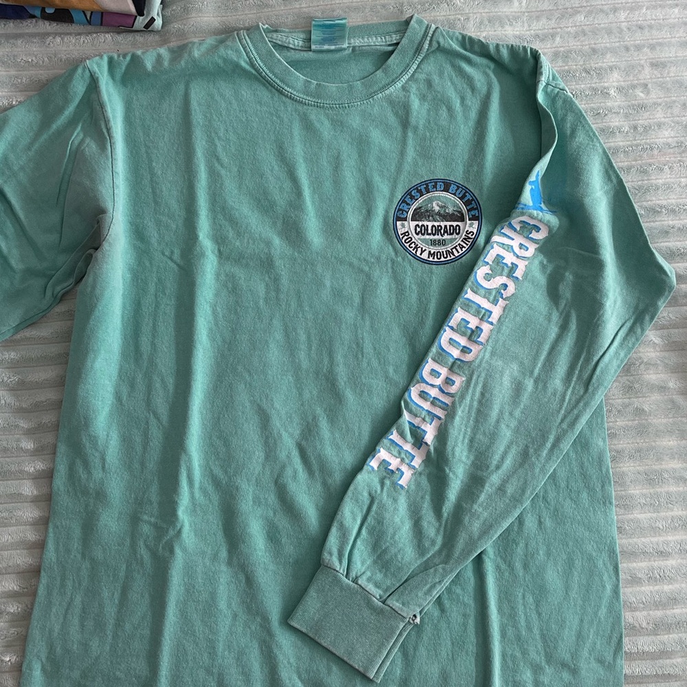 Mint Green Long Sleeve Graphic Tee